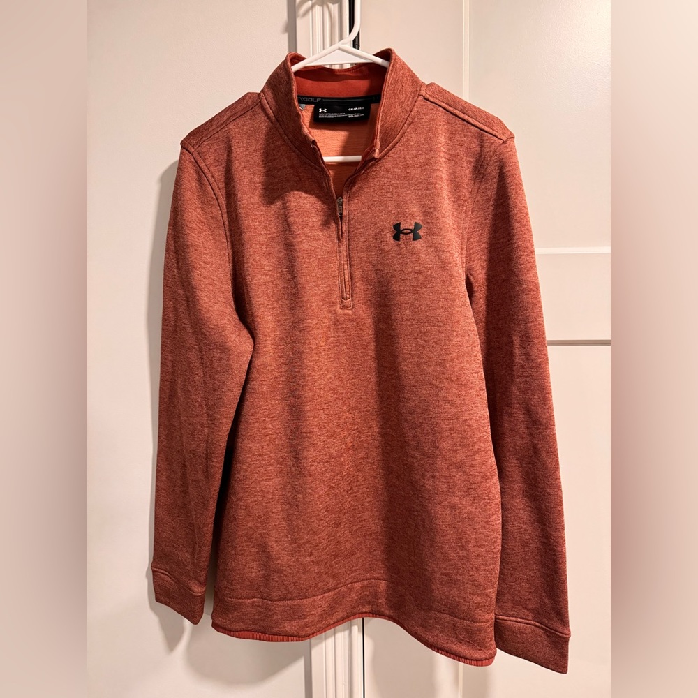 Under Armour Golf Sweater Mens Small Maroon Quarter Zip